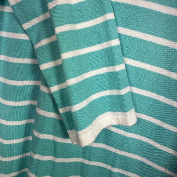 STS SAIL to SABLE Shift Dress Classic Aqua Striped Stretch Knit Medium - Picture 4 of 6